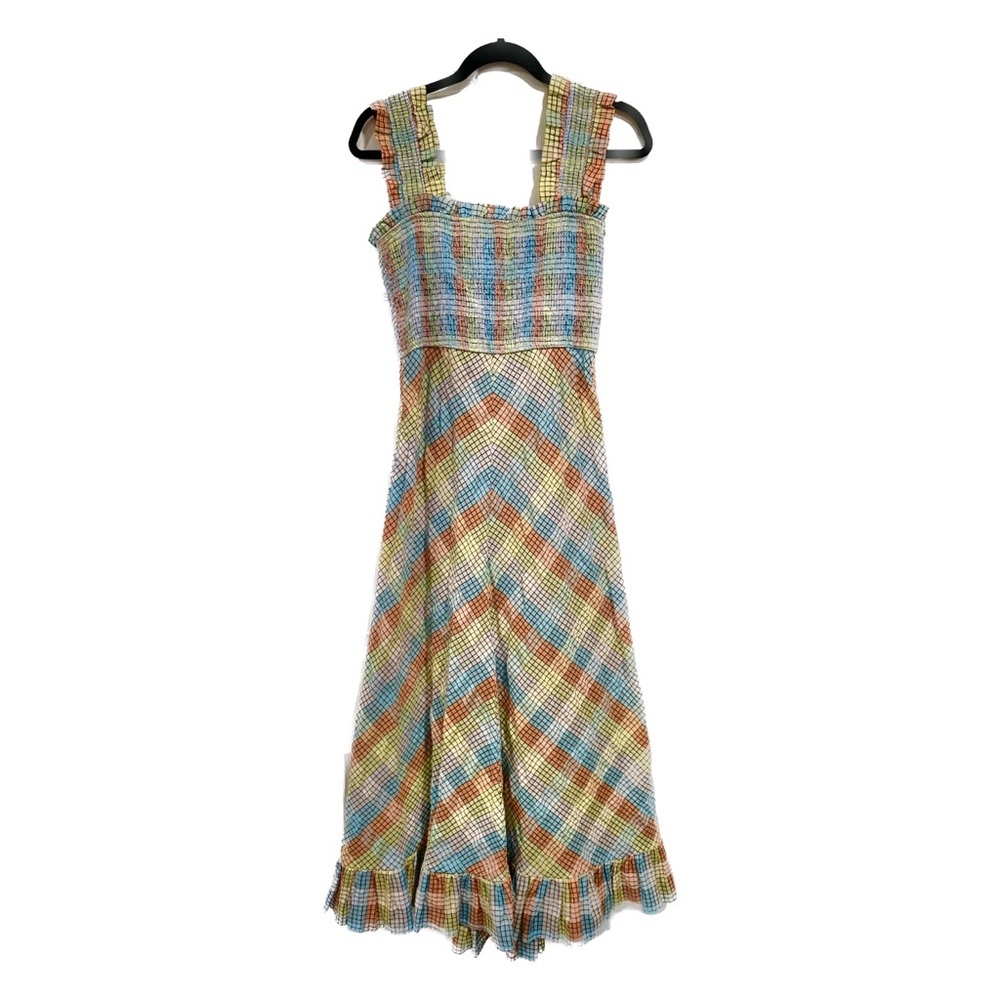 Ganni Seersucker Midi Dress
